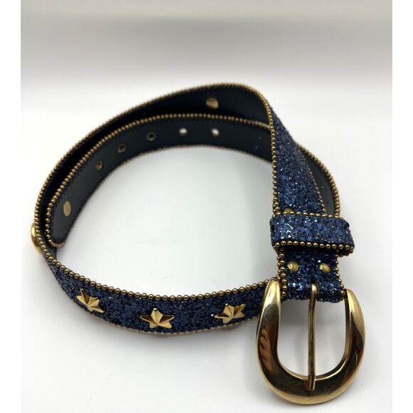 Elite Fresno California Blue Glitter Rhinestone Belt Medium 36\